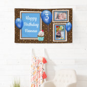 少年パーソナライズされたの青の誕生日バナー 横断幕 (インサイチュ)