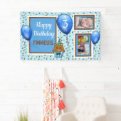 少年パーソナライズされたの青の誕生日バナー 横断幕 (インサイチュ)