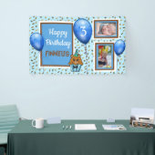 少年パーソナライズされたの青の誕生日バナー 横断幕 (トレードショー)