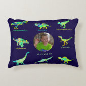 少年パーソナライズされた写真恐竜 アクセントクッション (正面)