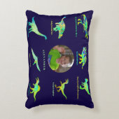 少年パーソナライズされた写真恐竜 アクセントクッション (正面(垂直))