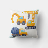 少年パーソナライズされた名建築トラックのコラージュ クッション (裏面)