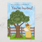 少年パーソナライズされた向け馬誕生日招待状 招待状 (正面/裏面)