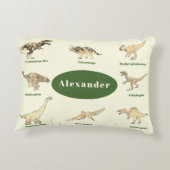 少年パーソナライズされた恐竜 アクセントクッション (裏面)