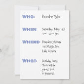 少年パーソナライズされた用ロボット誕生日 招待状 (裏面)