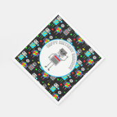 少年パーソナライズされた誕生日ロボット スタンダードランチョンナプキン (角)