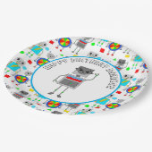 少年パーソナライズされた誕生日ロボット ペーパープレート (アングル)