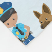 少年パーソナライズされた警察バッジ名 フリースブランケット (角)