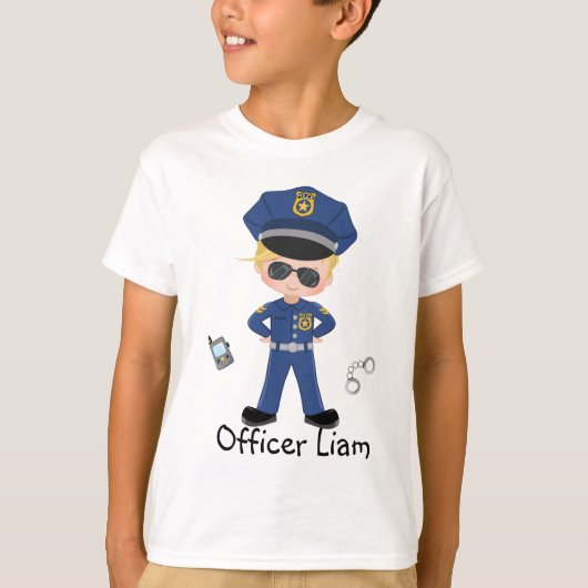 少年パーソナライズされた警察官法 Tシャツ (正面)