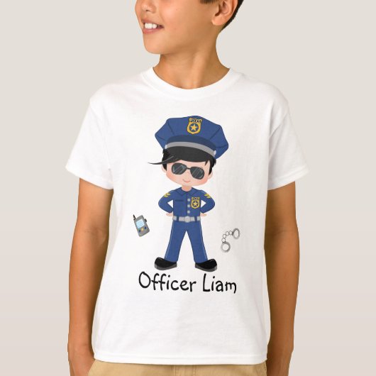 少年パーソナライズされた警察官法 Tシャツ (正面)