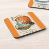 少年ビクトリアン彫りカボチャのハロウィーン コースター (左側)