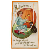 少年ビクトリアン彫りカボチャのハロウィーン スモールペーパーバッグ (正面)