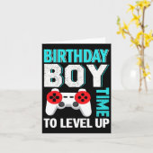 少年ビデオゲーム 誕生日パーティー カード (黄色い花)
