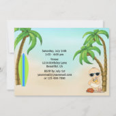 少年ビーチベイビーサンドキャッスルサーフボードお誕生日会 招待状 (裏面)