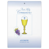 少年ファースト聖餐式、司祭と葡萄との聖句 クリップボード (裏面)