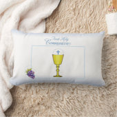 少年ファースト聖餐式、司祭と葡萄との聖句 ランバークッション (ブランケット)