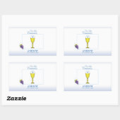 少年ファースト聖餐式、司祭と葡萄との聖句 長方形シール (シート)