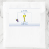 少年ファースト聖餐式、司祭と葡萄との聖句 長方形シール (バッグ)