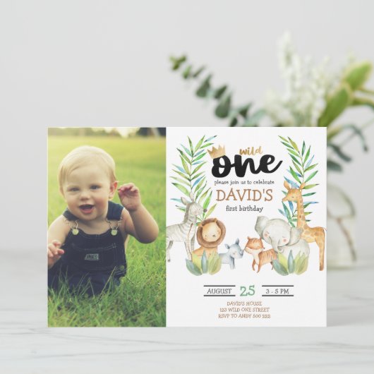 少年ファースト誕生日とフォトサファリワイルドワン 招待状 (スタンド正面)