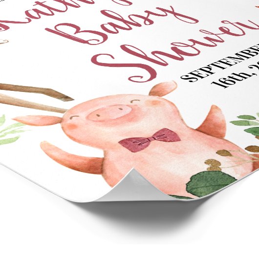 少年ファーム動物納屋周囲の庭歓迎ポスター ポスター (角)