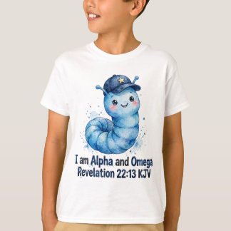 少年ブルーワームシャツ - わたしはアルファでありオメガである Tシャツ