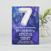 少年ブルー・ホワイト7歳の誕生日 招待状 (スタンド正面)