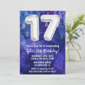 少年ブルー・ホワイト 17歳の誕生日 招待状 (スタンド正面)