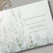 少年ベビーイン開花ブルーフローラシャワー 招待状