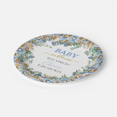 少年ベビー開花ワイルドフラワーベビーシャワー紙 ペーパープレート (アングル)