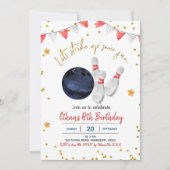 少年ボーリング誕生日招待状 招待状 (正面)