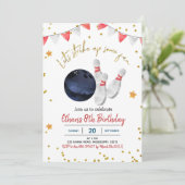 少年ボーリング誕生日招待状 招待状 (スタンド正面)