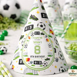 少年モダンスポーツサッカーキッズ8歳の誕生日パーティー パーティーハット
