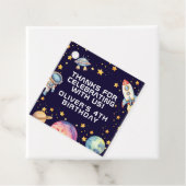 少年モダン宇宙ロケット船誕生日パーティーの好意 フェイバータグ (インサイチュ)