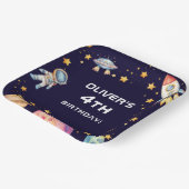 少年モダン宇宙ロケット船誕生日パーティー ペーパープレート (傾斜あり)