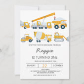 少年モダン建築車誕生日 招待状 (正面)