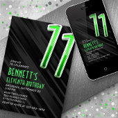 少年モダン第11誕生日招待状 招待状