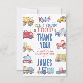 少年モダン輸送誕生日サンキューカード サンキューカード