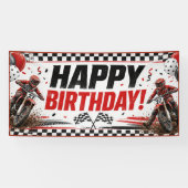 少年モトクロス ダートバイク レース 誕生日パーティー 横断幕 (横)