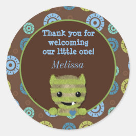 少年モンスターブーブベイビーシャワー空白のを覗くPABC #1 ラウンドシール