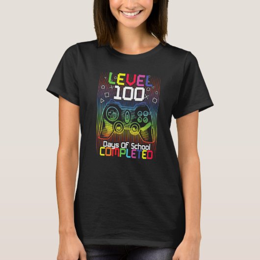 少年レベルのための学校の100日目のビデオを完成 Tシャツ (正面)