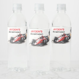 少年レーシングカーバースデーウォーターボトルラベル ペットボトルラベル