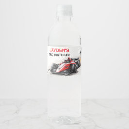 少年レーシングカーバースデーウォーターボトルラベル ペットボトルラベル