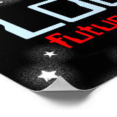 少年ロケット宇宙カスタマイズブルーレッドのポスター ポスター (角)