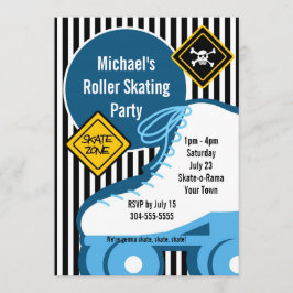 少年ローラースケートの誕生日パーティー 招待状