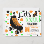 少年ローラー・スケート・パーティーの招待状 ローラー・スケート・パーティー 招待状 (正面)