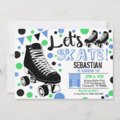 少年ローラー・スケート・パーティーの招待状 ローラー・スケート・パーティー 招待状 (正面)
