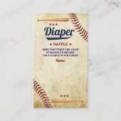 少年ヴィンテージ野球赤ちゃんシャワーおむつラッフル エンクロージャーカード (正面)