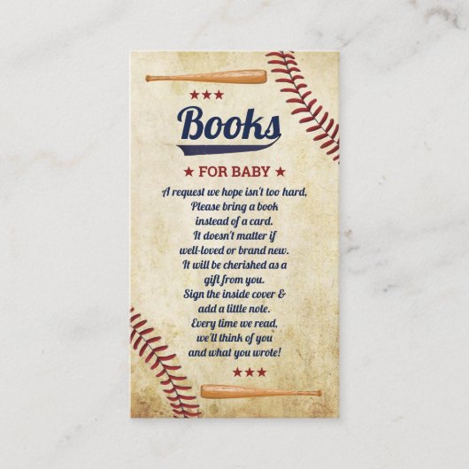 少年ヴィンテージ野球赤ちゃんシャワー予約リクエスト エンクロージャーカード (正面)