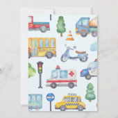 少年乗り物・交通 誕生日招待状 招待状 (裏面)