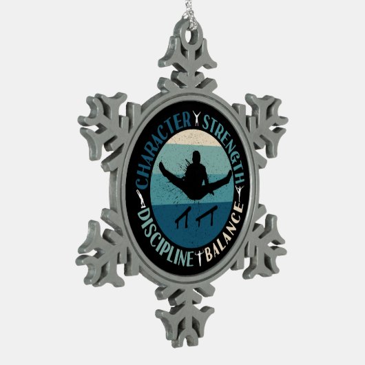 少年体操キャラクター力訓練 スノーフレークピューターオーナメント (左)